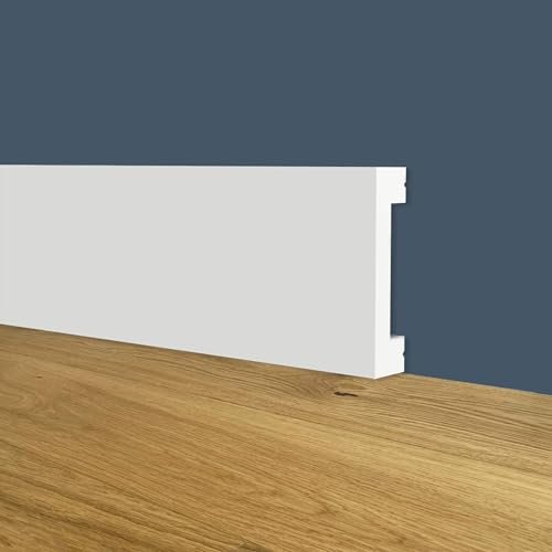 Battiscopa SQUADRATO BIANCO Passacavo 40x10x2000mm in POLIMERI - Polistrutturato