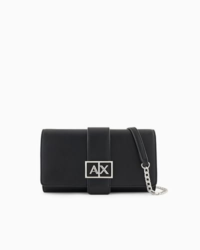 Armani Exchange Women's Sustainable, Wonder, Wallet on Chain Wallet Black,One Size