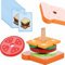PLAYZOCO Juguete Sandwich para Apilar De Madera, Set de Sándwich de Madera Apilable, Juguete Educativo, Juguete Cocina niños, Juguete de Madera niños, Apto para Mayores de 3 años, Diseño Sandwich