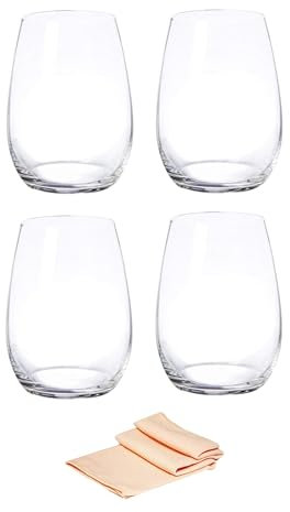 Dekomiro Riedel Tumbler Spirituosen Cognac O Tumbler 0414/60 4 er Set Set mit Glasreinigungstuch