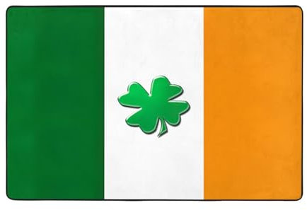 GaxfjRu Tappeto con bandiera irlandese per camera da letto, zerbino per ingresso esterno, lavabile, 22 x 30 cm, per soggiorno