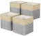 Univivi Cube Storage Boxes, 12inch Fabric Storage Baskets for Shelves with Cotton Rope Handles, Foldable Canvas Storage Box for Kallax Unit for Organizing Clothes Nursery Home(Grey, Set of 4)