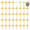 FINGERINSPIRE 40 Stück Cupcake Topper Mit Goldenem Spiegel Und Kreuz 50x30mm Acryl Kuchenaufsatz Kreuz als Taufkuchenaufsatz Für Taufe Babyparty Geburtstag Christliche Dekorationen