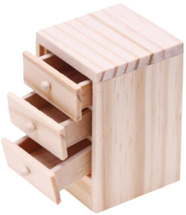 Toyvian Nachttisch Aus Holz Miniatur-puppenhausmöbel Mini Aufbewahrungsschrank Maßstab 1:12 Miniatur Schlafzimmerdekor Puppenhaus Zubehör Möbel für Schlafzimmer Dekoration Ob11 Modell