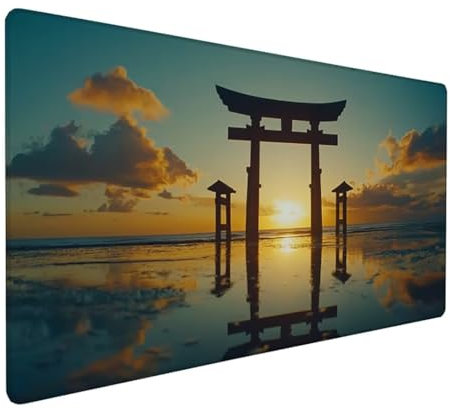 Grey Large Mouse Mat, 1000x500x3 mm Extended Gaming Mouse Pad Lake Desk Mat With Non-Slip Rubber Base, Waterproof Soft Cloth Mousepad, Stitched Edges Desk Pad for Home Office, Gifts for Men Z-510