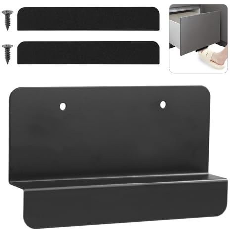 Gosknor Trash Cabinet Foot Handle, Quick Open Hands Free Under Trash Cabinet Opener Touchless Foot Pull for Trash Cabinet for Garbage Drawers Bins Full Overlay Cabinet Door (Black)