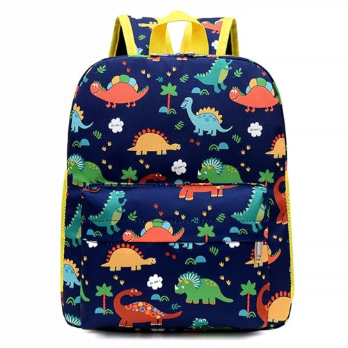 ICHOWHO Dinosaur School Backpack, Kids Backpack, Toddler Backpacks, Kids Hiking, Children's Rucksack with Water Bottle Pockets, Kindergarten Canvas Holiday Travel School Bag Outdoor for 3-6 Years Old