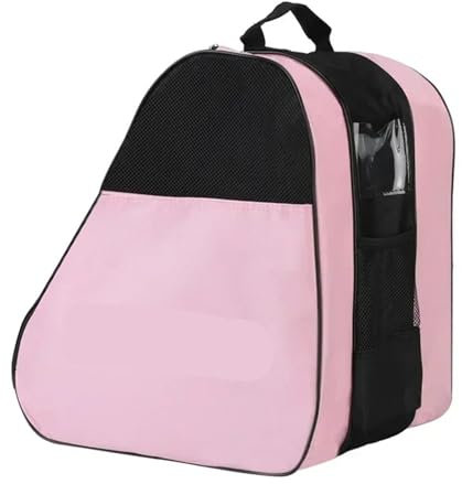 FIIHUGXB Skischuhtasche Skitasche, atmungsaktiv, Aufbewahrung von Schlittschuhen, Handtaschen, Rollschuhe, Tasche, Rollenhalter, Skate-Eisschnelllauf-Tasche, Sport-Skitaschen Für Skistiefel(Pink)