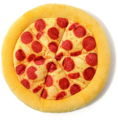 champracer Hundespielzeug Quietschendes Mit Crinkle Papier, Lustiges Hundespielzeug Pizza Plüschtier Für Hunde, Pizza Quietschend Hundespielzeug Unzerstörbar Interaktives Plüschtier Für Hunde (25 cm)