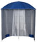 Outsunny Ombrellone da Spiaggia Ø2.2x2.2 m con Tendina Laterale, Sacchi per Sabbia e Picchetti, Ombrellone da Mare con 8 Stecche e Design a 2 Sezioni in Metallo e Poliestere, Blu