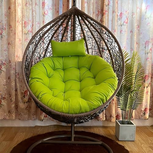 GHBXJX Hängesessel Outdoor Kissen mit Rückenlehne, Schaukelstuhl Auflage für Gartenmöbel, Hängekorb, Schaukel Korb, Hängekorb Kissen für Gartenstuhl,Terrasse, waschbar,Light Green,120CM