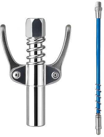 30cm Testina per ingrassatore G Coupler,Grasso Pistola Accoppiatore, Autobloccante Ingrassatore Testina, Pompa Grasso Manuale Con Tubo Flessibile, Pistola per Grasso Professionale Ad Alta Pressione