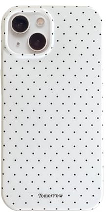Reownest Handyhülle für iPhone 13/iPhone 14 Polka Dot Hülle, Cute Mode Wellenpunkt Muster Aesthetic Design Case für Frauen Mädchen, Weiche TPU Cover Ultra Dünne Silikon Stoßfest Schutzhülle-Weiß