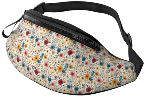Bauchtasche mit buntem Blumendruck, für Damen und Herren, Sport-Hüfttasche, Gürteltasche für Reisen, Laufen, Wandern