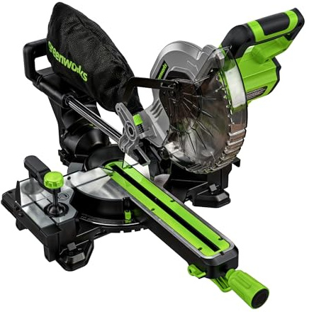 Greenworks 24V Akku-Bürstenlose 216mm Kapp- und Gehrungssäge, 4.800 U/min, Neigungsverstellbar bis max. 47°, OHNE 24V Batterie und Ladegerät MS24L00-01
