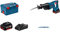 Bosch Professional GSA 18 V-LI - Sierra sable a batería (18V, 2400-2700 cpm, control de velocidad, 2 baterías x 4.0 Ah, en L-BOXX)