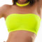 Reggiseno Fascia Donna Tanti Colori Push up Top Imbottito Sottogiacca BRA1419[Giallo Fluo,L/XL]