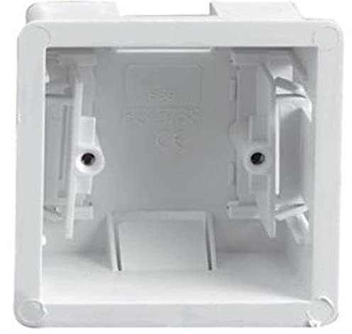 Merriway BH04528 45mm (1.3/4 inch) Depth Single 1 Gang Moulded Pattress Hollow Wall Dry Lining Plasterboard Back Box , Blue