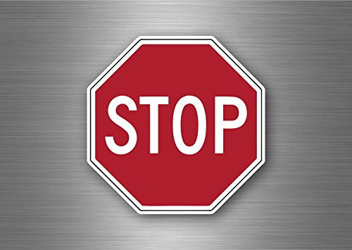 Akachafactory Autocollant Sticker signalisation Signe Stop Routier Symbole Panneau USA Vintage