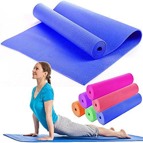 OUTLETISSIMO® Tappetino Yoga Blu 173×61 cm – Morbido, Antiscivolo, Ammortizzante e Flessibile – Ideale per Yoga, Pilates, Fitness e Aerobica
