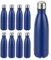 Relaxdays 9X Gourdes INOX Bouteille Eau Acier Inoxydable 0,5 Litre Isotherme Froid Chaud, Bleu