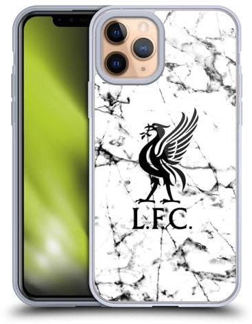 Head Case Designs Officially Licensed Liverpool Football Club Black Liver Bird Marble Gel Case [Military Grade Protection] Compatible with Apple iPhone 11 Pro and Compatible with MagSafe