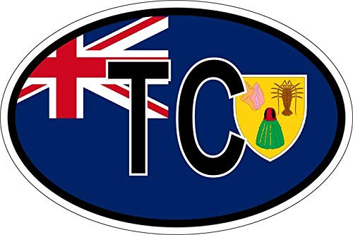 Akachafactory Sticker Aufkleber Nationalitätenkennzeichen Flagge TR Turks Caicos Caicosinseln