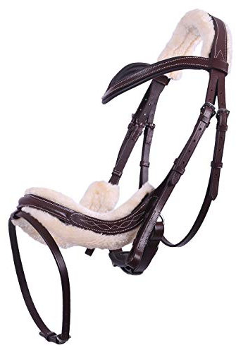 ARBO-INOX Trense Leder mit Gurtzügel schwarz oder braun (Full, Braun)