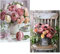 Pinenuts Diamant Malerei Kits, 2 Pack Rose & Blume 5D Diamond Painting nach Zahlen, Diamant Malerei Bilder Arts Craft Set mit Zubehör für Haus, Wand und Eingang Dekoration (30x40cm, Rose & Blume)