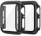 EDIMENS 2er Pack Hard PC Case Kompatibel mit Apple Watch Series 6 / SE / 5/4 40mm Damen Herren, Overall PC Case Slim Hartglas Displayschutz Schutzhülle für Apple iWatch 40mm SE Schwarz