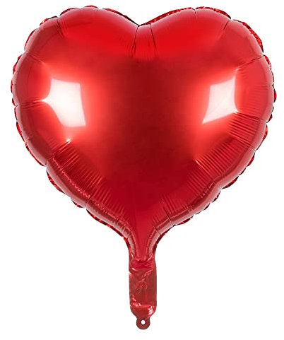 Boland - Ballon de baudruche cœur, taille 40 x 45 cm, ballon de baudruche, convient à l'air et à l'hélium, comprend une paille pour le gonfler, décoration, cadeau, anniversaire