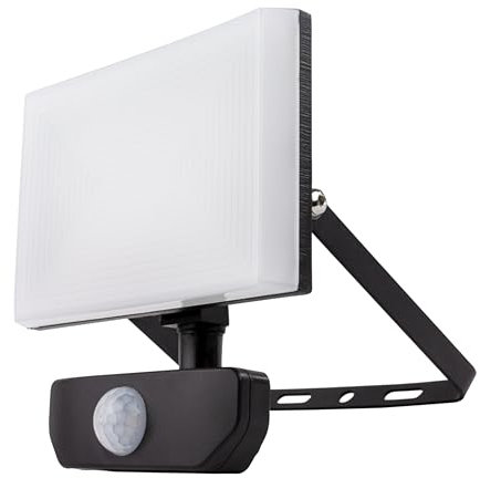 REV LED Strahler außen SUPRA - Außenleuchte mit Bewegungsmelder, 20W, 1600 Lumen, 4000 Kelvin, Wandleuchte IP54 - ideal für Hof, Carport & Garage, anthrazit