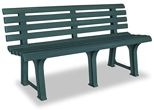 MOONAIRY Gartenbank, Wetterfest, Holzbank Garten, Bänke & Eckbankgruppen, Bank Holz, Bänke, Gartenmöbel, Terrassenmöbel, 145,5 cm Kunststoff Grün