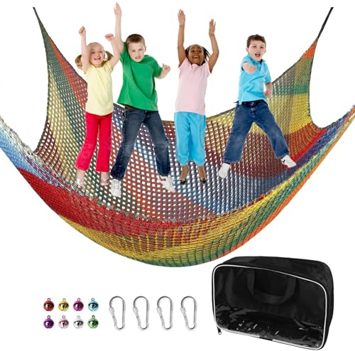 Toriexon Climbing Cargo Net 6.5' x 9.8' Multicolored for Treehouse
