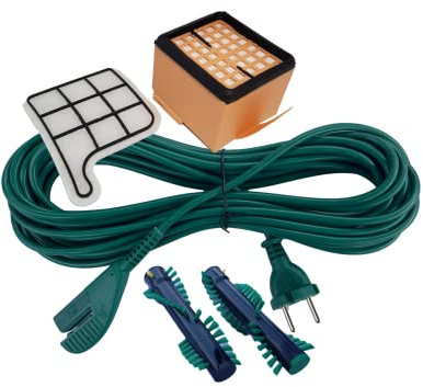 Kabel geeignet Vorwerk Kobold VK 135 VK 136 10 Meter Filter Set Bürsten EB 360 EB 370