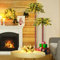 GOPLUS 2er Set künstlicher Weihnachtsbaum, 152,5/107cm doppelstämmige Tropische Weihnachtspalme mit 100 warmweißen LED-Lichtern & Metallständer, Christbaum für Zuhause, Büro & Ladenschränke