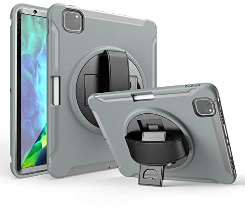 GORJO 360 Rotation Case für iPad Pro 11 2021 Cover für iPhone iPad Air 4 10.9 A2072 A2316 A2324 Ständer Silikon Armor Tablet Case, grau, für iPad Pro 11 2021