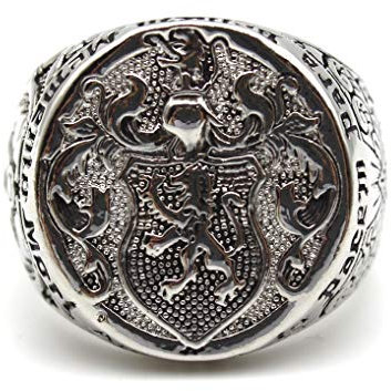 PikaLF Löwenring für Männer,nordischer Wikinger-Löwenkopfring, Hip-Hop-Löwen-Siegelring, Vintage-Löwen-Totem-Amulettring,gotischer freimaurerischer Schädelring, Pyramidendreieckring (21.4)