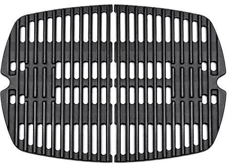 Barbqtime 7644 Grill Grates for Weber Q100, Q1000, Q120, Q1200, Q1400 Series Gas Grill, Cast Iron Cooking Grates Replacement for Weber 50060301, 386000, 50060001, 51010001, 51060001