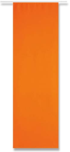 Arsvita Flächenvorhang Blickdicht - Schiebegardine in BxL 60x245cm (Orange) - inkl. Beschwerungsstange und Paneelwagen - Vorhang mit Klettband
