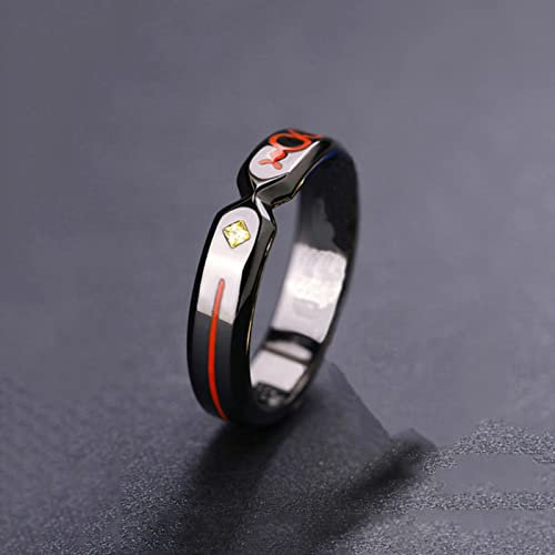 XJruixi Anime Fate Stay Night Black Saber Ring Altria Pendragon Cosplay Unisex Couple Adjustable Rings Accessories Jewelry Gift