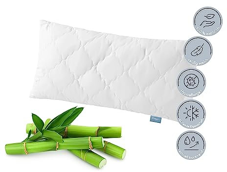 XDREAM Bambus Kopfkissen perfekt für alle Schlafpositionen | Pflegeleicht und umweltfreundlich | Allergiker geeignet | feuchtigkeitsabsorbierender Bambus | Öko-Tex Zertifiziert | 40 x 80 cm