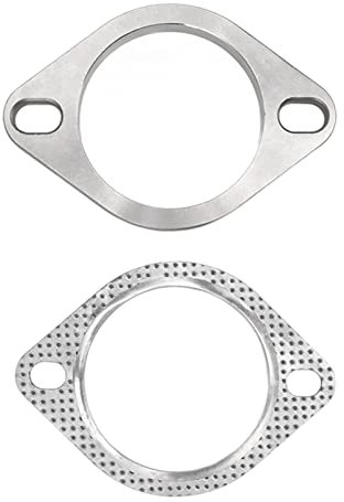 Brida de Tubo de Escape 2 Pernos 3 Pulgadas Kit de Conexión de Brida de Escape Aleación de Metal Universal para Cabezales de Catback de Tubo de Escape