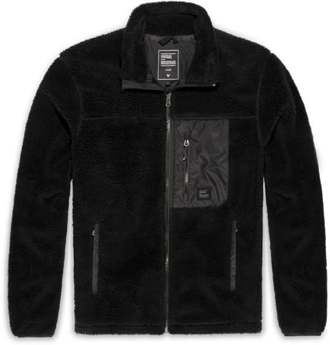 Vintage Industries Herren Jacke Fleecejacke Kodi Lined Sherpa Fleece mit durchgehendem Reißverschluss