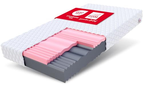 FDM Matratze 80x200 cm Härtegrad H3 H4 Höhe 14 cm Kaltschaummatratze HR-Schaum Visco-Schaum 7 Komfortzonen mit Hypoallergenem Waschbarem Jersey Bezug Oeko-Tex Select