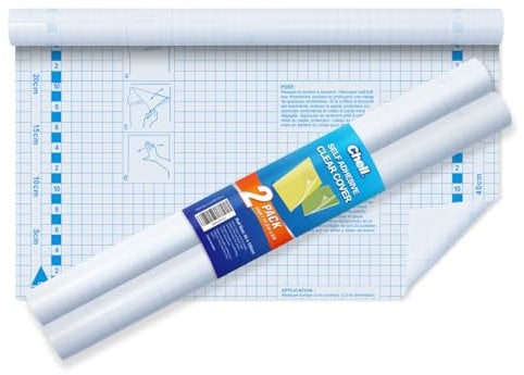 Paquete de 2 rollos de papel de contacto transparente para libros, 17.5 pulgadas x 5 pies, protector de papel autoadhesivo transparente