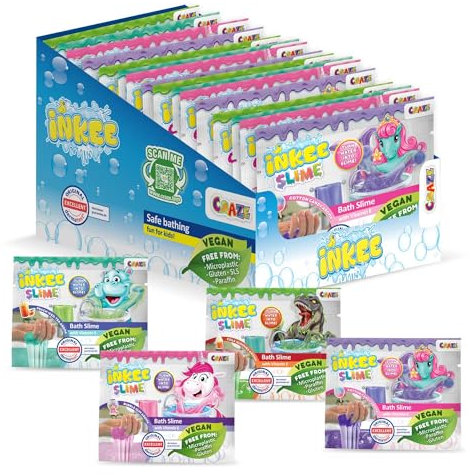 INKEE Bath Slime Mini 20er Pack | Bade-Glibber Schleim, 20x 20g Schleimpulver mit Vitamin E & Aroma