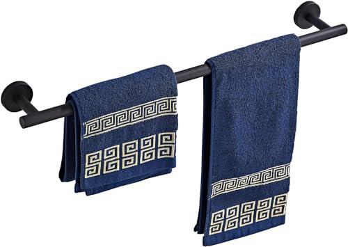 YUET Towel Rail 60CM Matte Black Hand Towel Holder Bar Bathroom Holders For Bathrooms Kitchen Dish Cloths Hanger 304 Stainless Steel RUSTPROOF Wall Mounted 24'' Black
