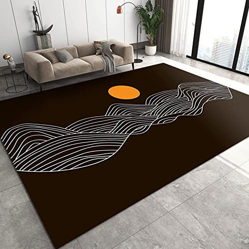 WIQUYBML Moderner, kreativer, Schlichter Design-Innenteppich „Seaside“, 170 x 240 cm, Kurzflor-Kinderteppich – für Terrasse, Garten, Küche, Badezimmer oder