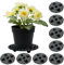 8 elevadores de macetas a nivel de planta, soporte resistente de 20 cm, patas negras para macetas de jardín, soporte para macetas de jardín, soporte para interiores y exteriores, protector de suelo (8